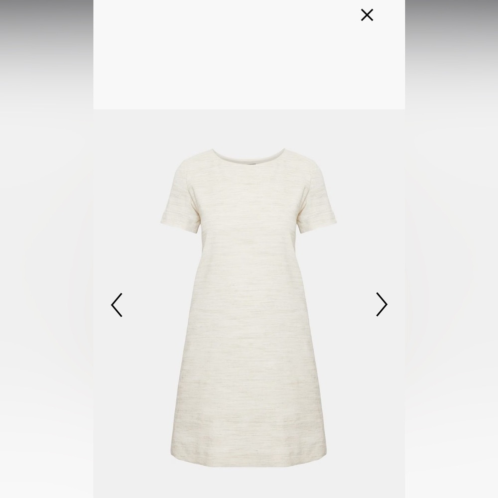 Theory Beige Panel Shift Dress in Sharkskin Crunch Women's Dress Size M